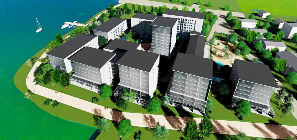 Sairaalanniem-kilpailun Ryhmä 2:n "Green Gardenin" vaihtoehto 2