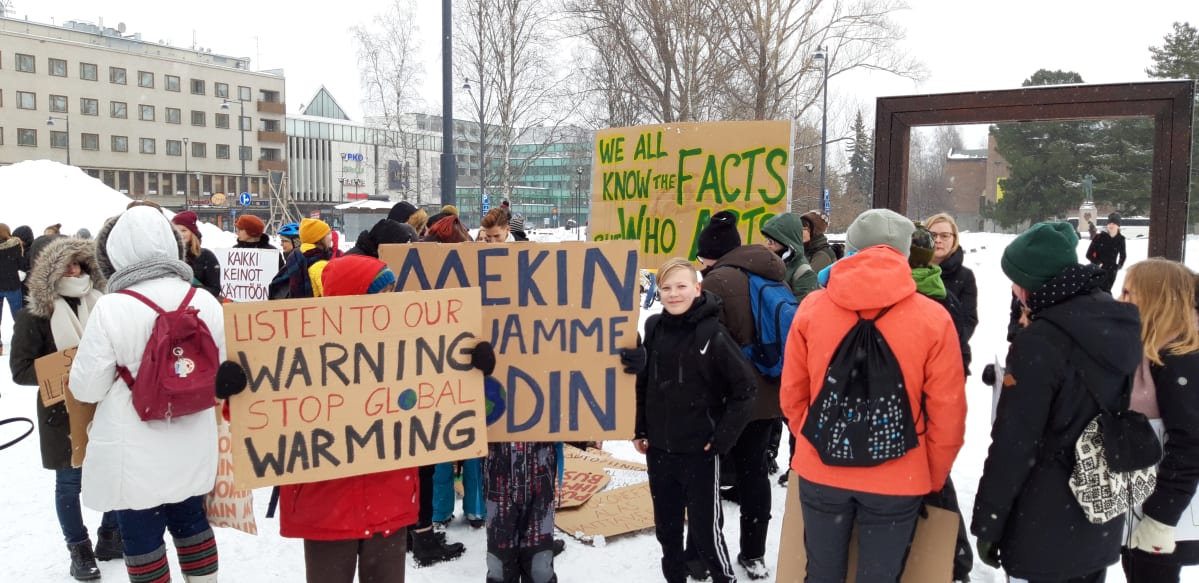 Joensuu ilmastolakko ilmastomielenilmaus tori