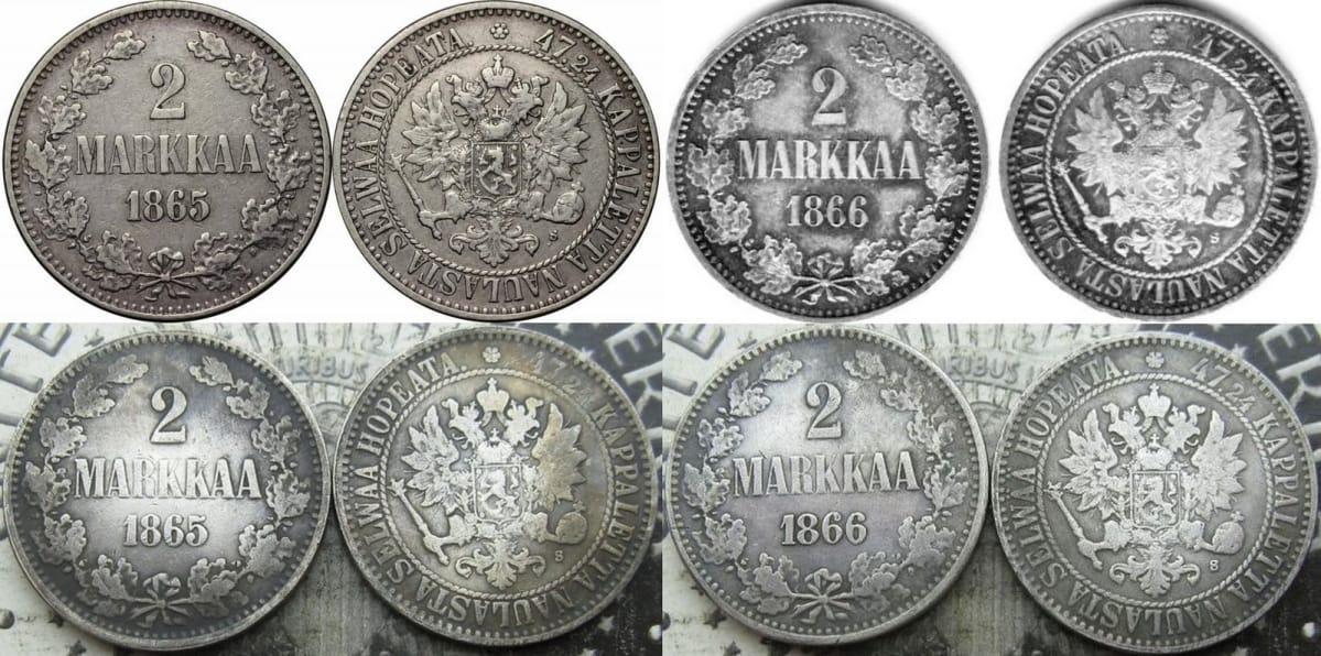 Väärennetty markan kolikoita