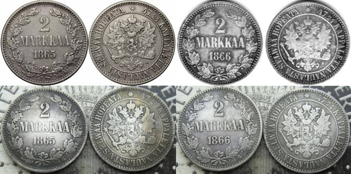 Väärennetty markan kolikoita