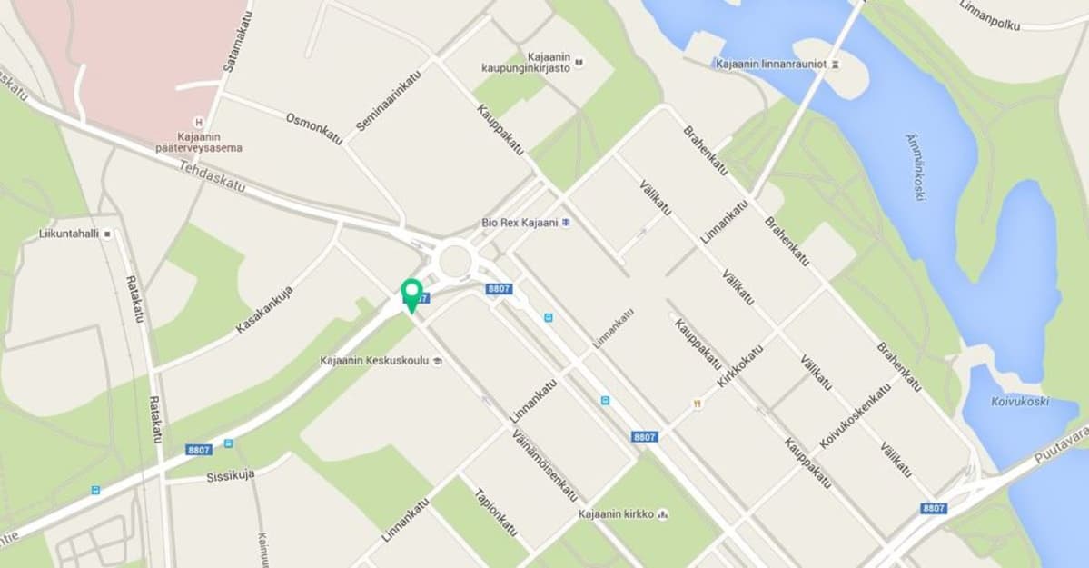 Kajaanin vaaranpaikka kartalla.
