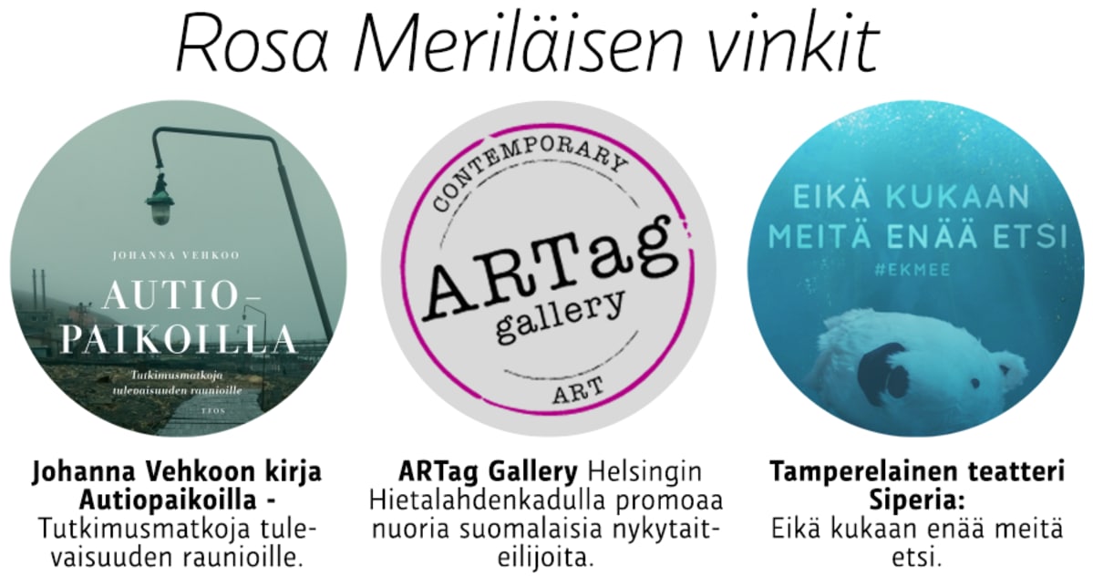 Rosa Meriläisen kulttuurivinkit.