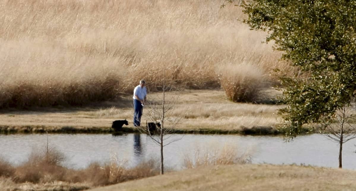 George W. Bush kalastamassa Prairie Chapel Ranchissa Crawfordissa v. 2008.