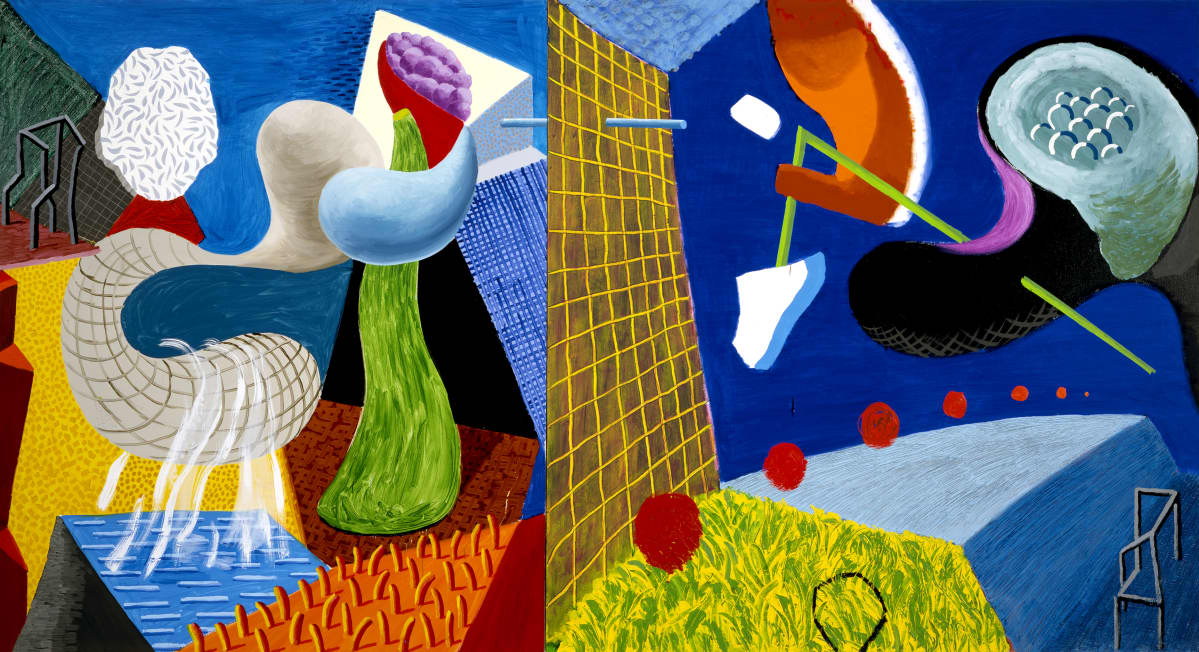 David Hockney, The Other Side, 1990/93. Oil on 2 canvases, 72 x 132''. © David Hockney. Photo: Richard Schmidt