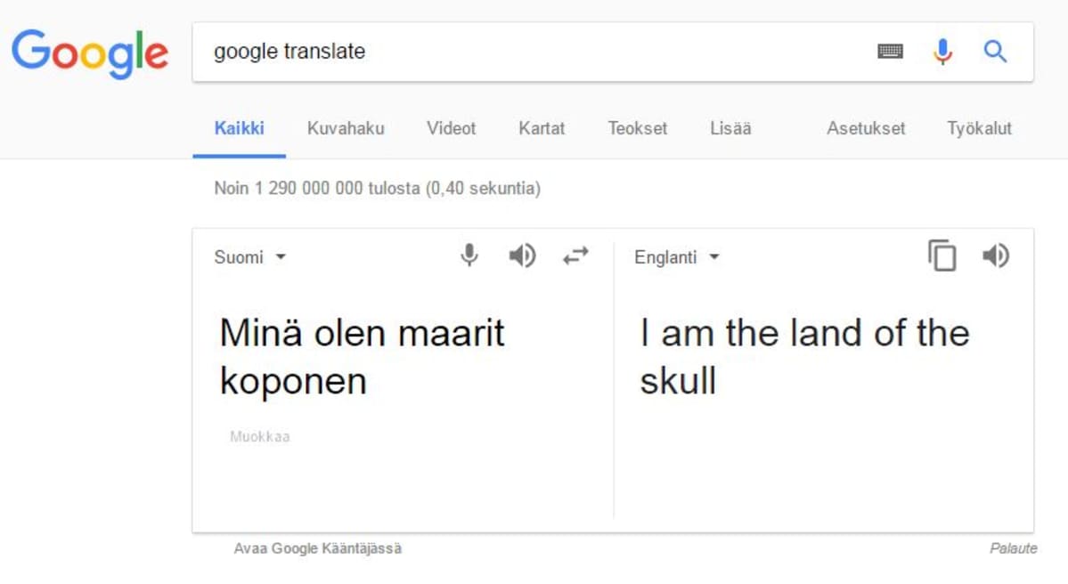 google kääntäjä Maarit Koponen