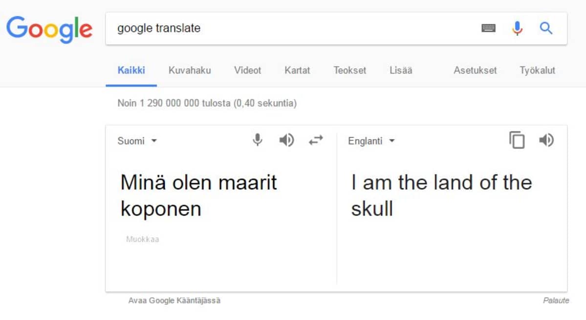 google kääntäjä Maarit Koponen