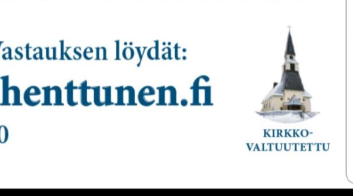Kansanedustajaehdokas Matti Henttusen (kok.) uudessa mainoksessa on edelleen kirkon kuva.