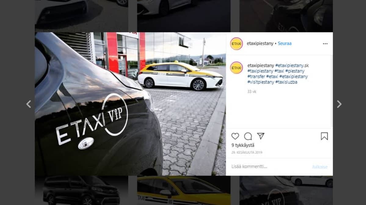 Kuvakaappaus ETAXI:n Instagramista.