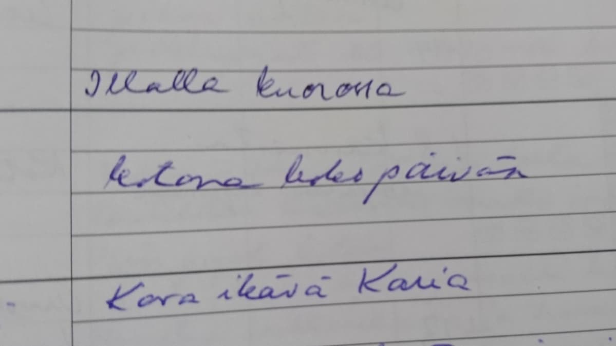 Kalenterissa lukee: Kova ikävä Karia
