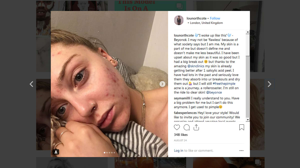 Kuvakaappaus Louisa Northcoten Instagram-sivusta.