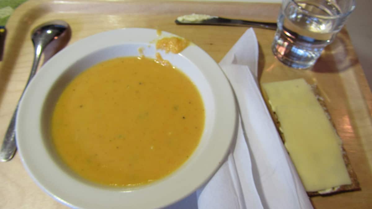 Kasvissosekeittoa lautasella.