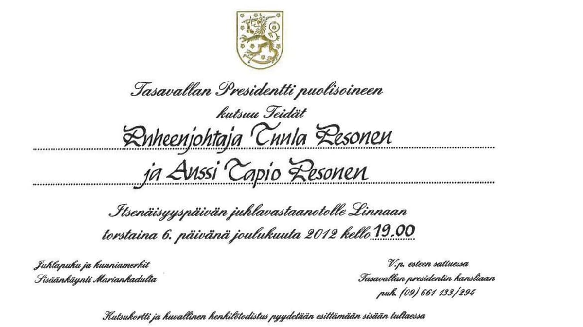 Kutsu linnanjuhliin