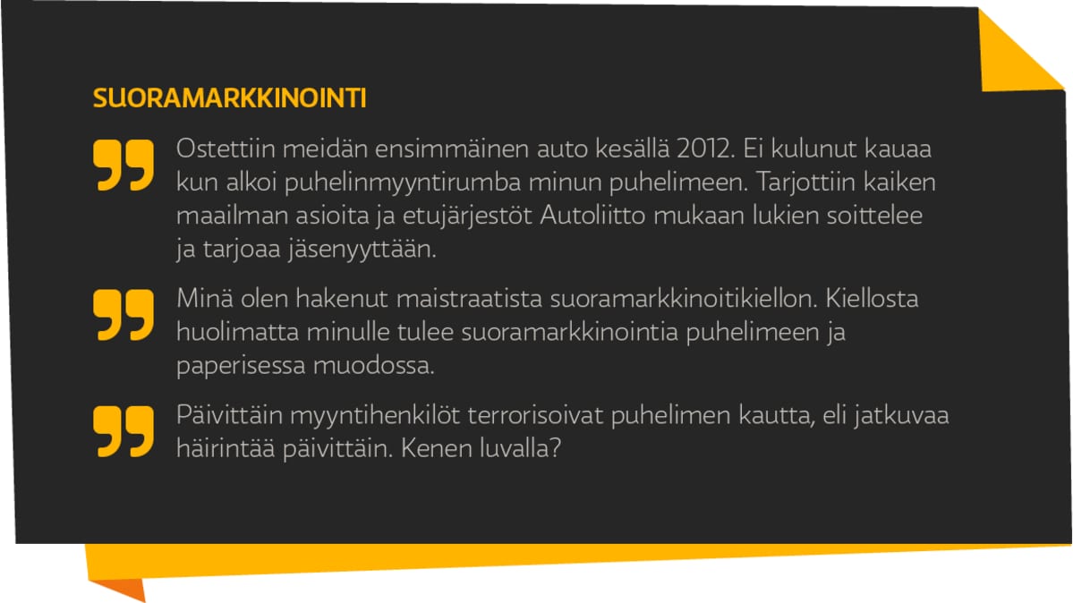 Kysely tietosuojasta - suoramarkkinointi