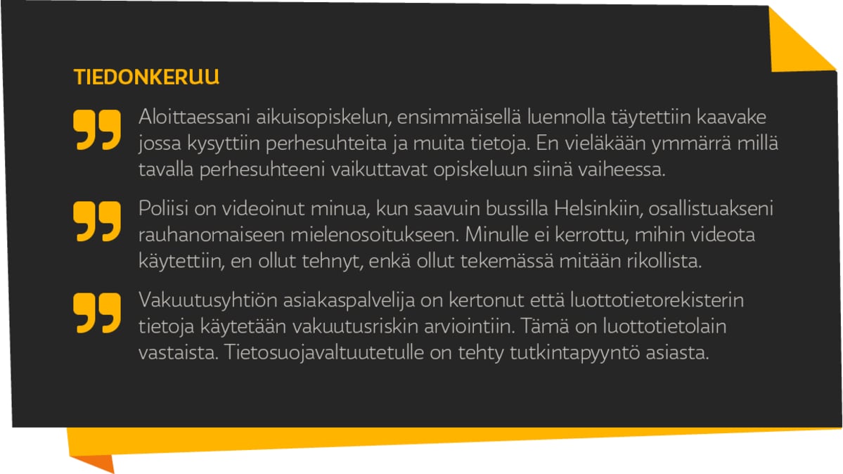 Kysely tietosuojasta - tiedonkeruu