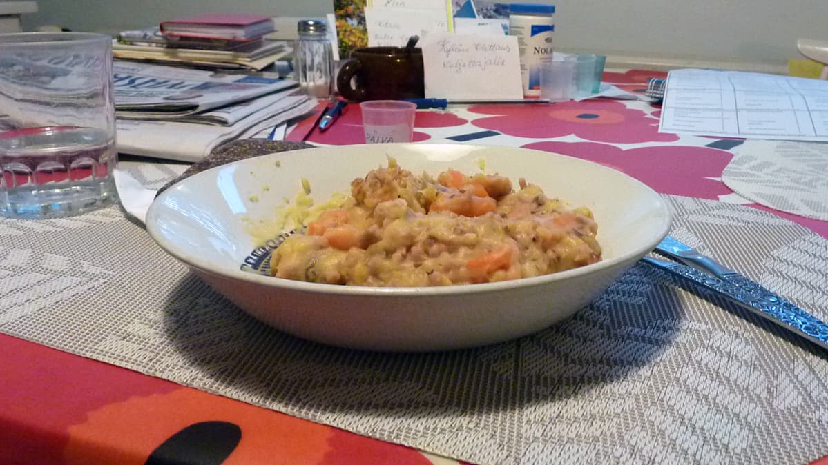 Pasta-annos lautasella.