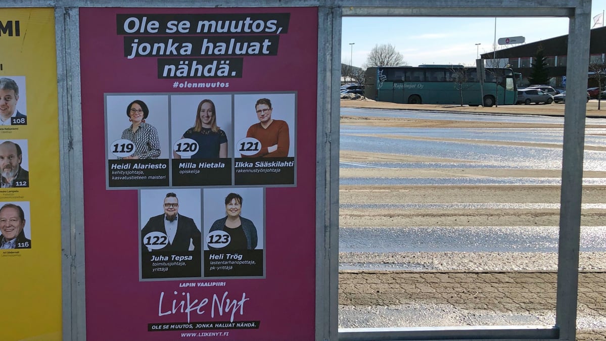 Vaalimainontaa Rovaniemellä 2019, Liike Nyt