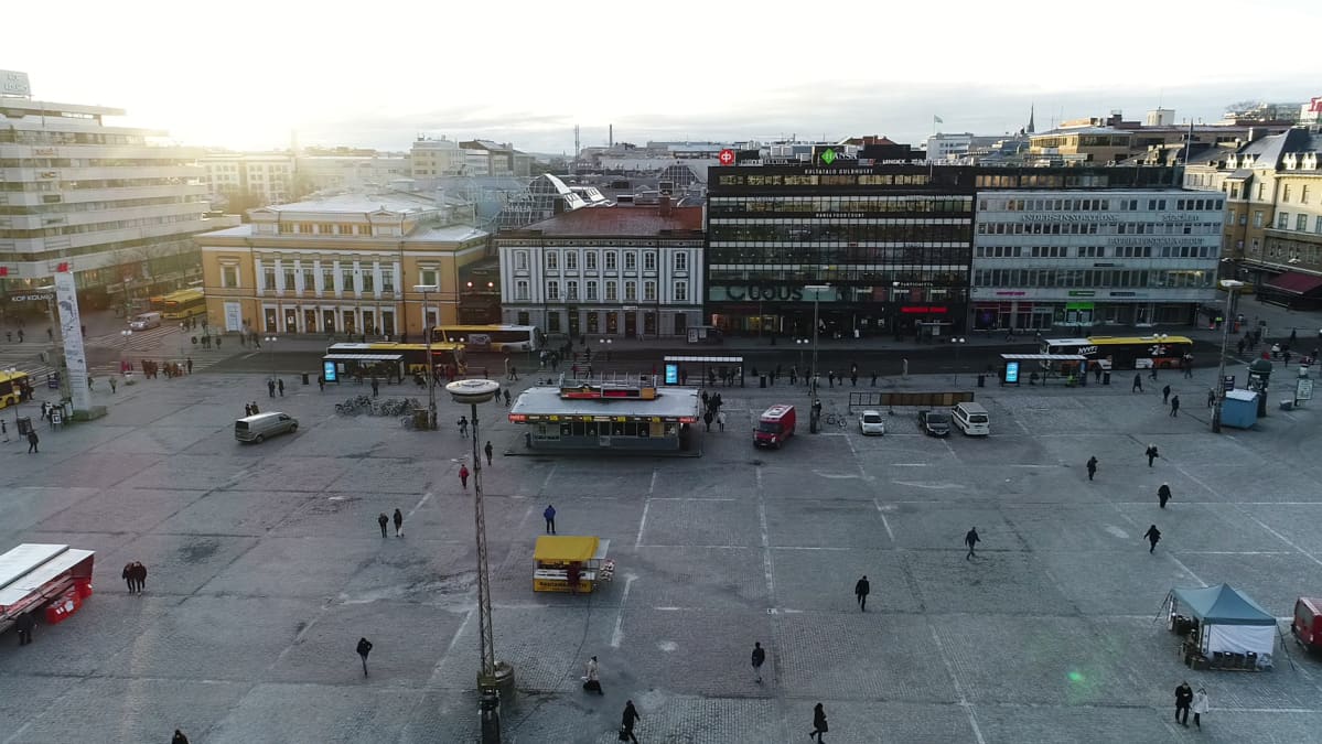 Turun kauppatori tammikuussa 2018.