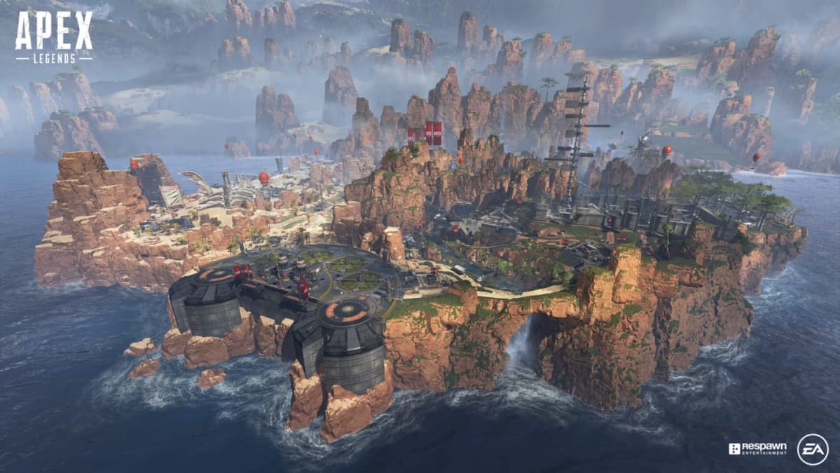 Apex Legends -pelissä kilpaillaan rajatulla kartalla kolmen hengen tiimeissä muita tiimejä vastaan.
