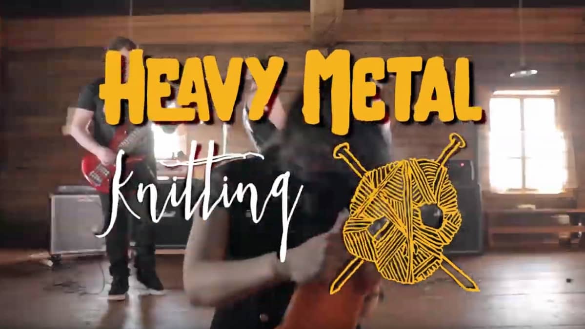 Heavy metal knitting -logo