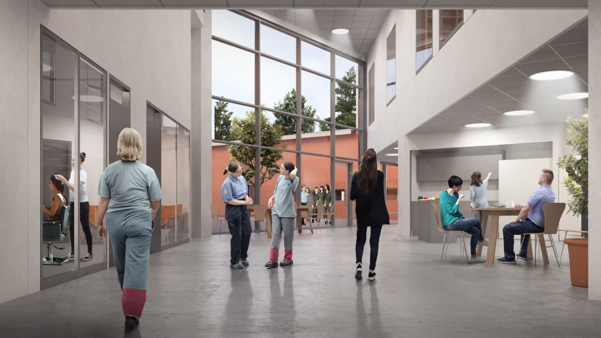 Havainnekuva Hämeenlinnan uudesta vankilasta,