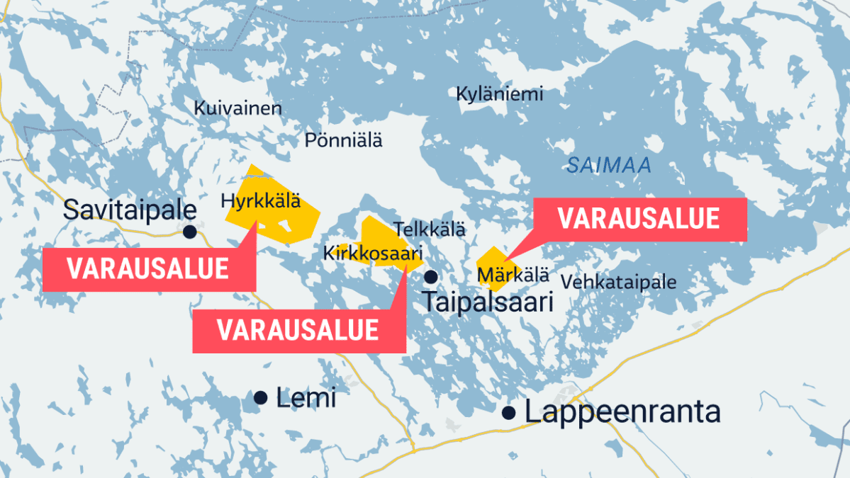 Telkkälän malminetsinnän varausalueet kartalla