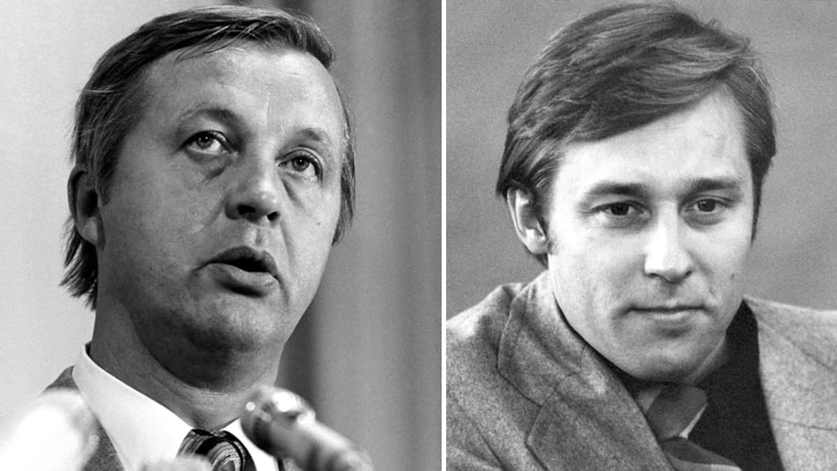 SDP:n Kalevi Sorsa ja kokoomuksen Pertti Salolainen.