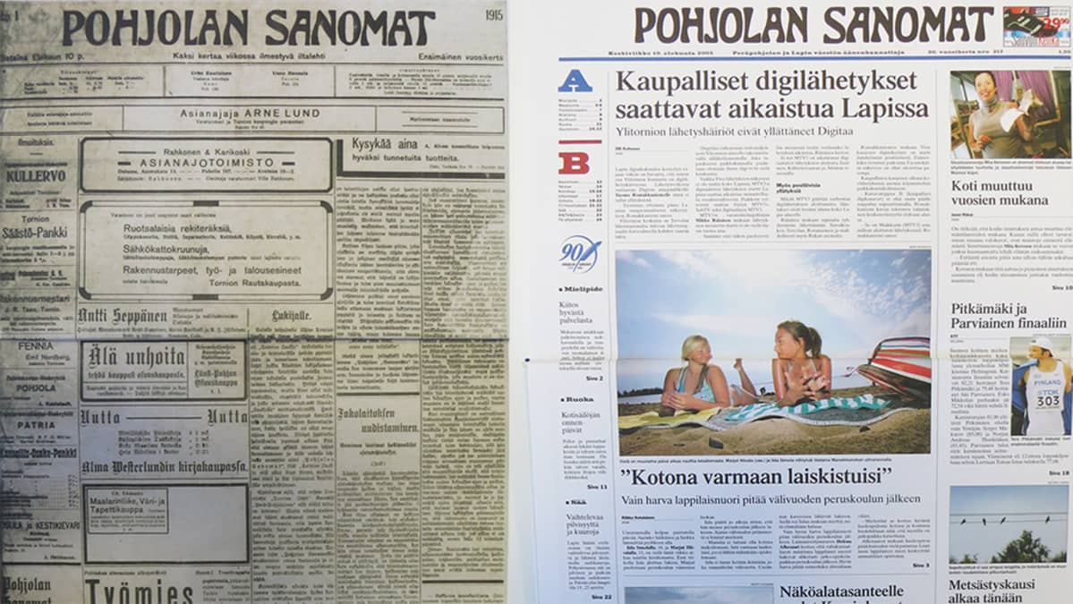 Pohjolan Sanomien kansikuvia Pentti Jussilan kirjasta.