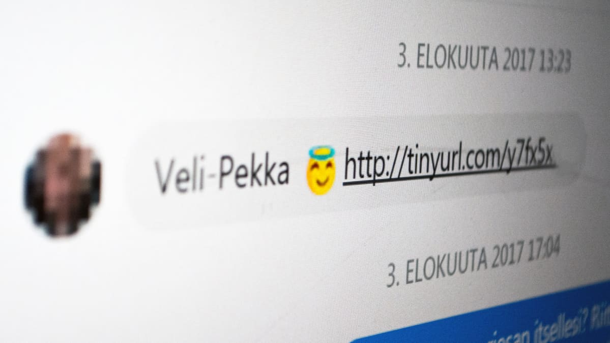 Viruslinkki Facebook Messengerissä.