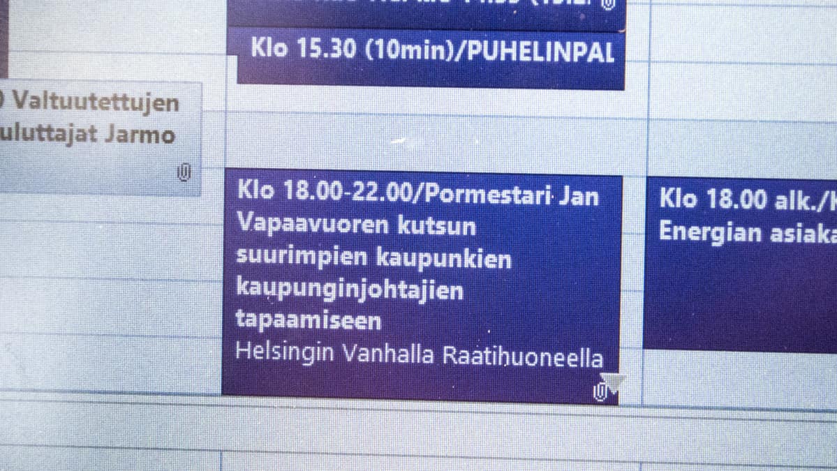 Kalenterimerkintä Vapaavuoren kutsusta.
