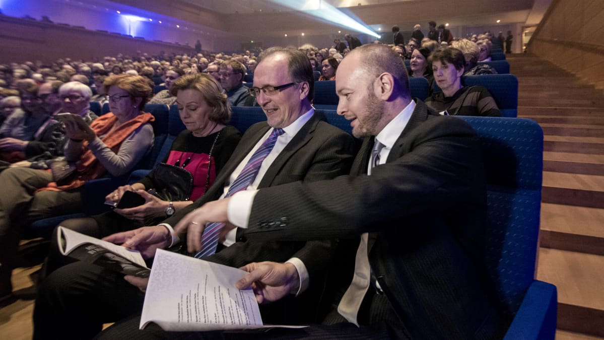 Sampo Terho ja Pekka Vähäkangas Kuopion musiikkikeskuksessa.
