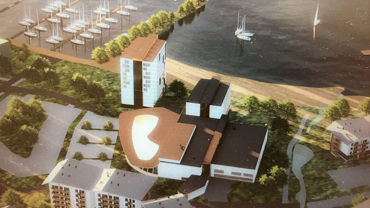 Havainnekuva suunnitellusta kylpylähotellista Messilässä