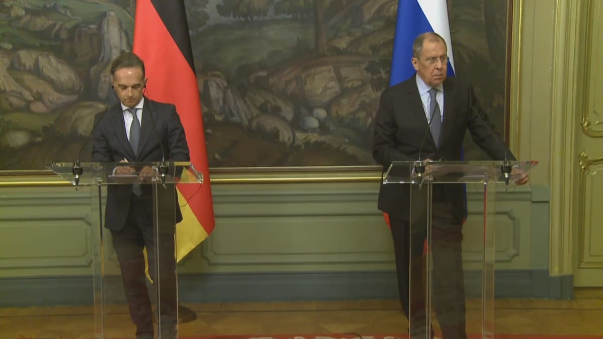 Saksan ulkoministeri Heiko Maas ja Venäjän ulkoministeri Sergei Lavrov Moskovassa.