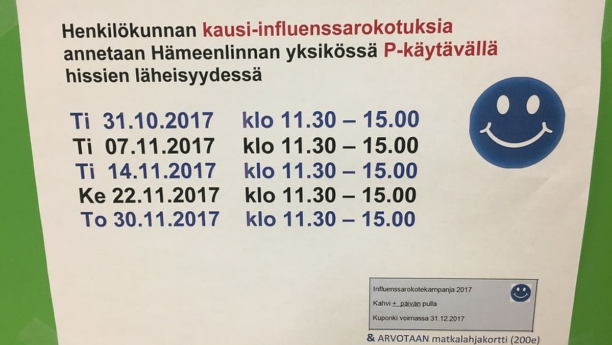 Influenssarokotusjuliste.
