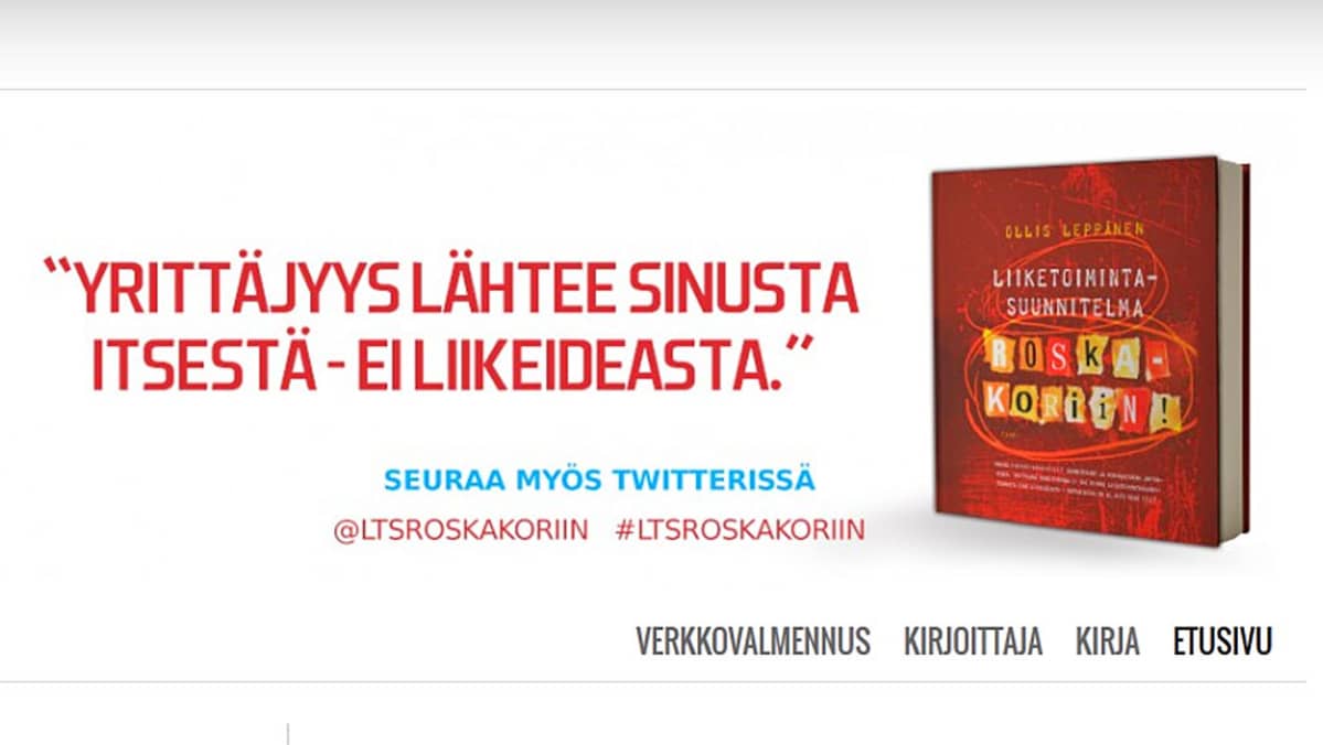 Liiketoimintasuunnitelma roskakoriin -kirja netissä.