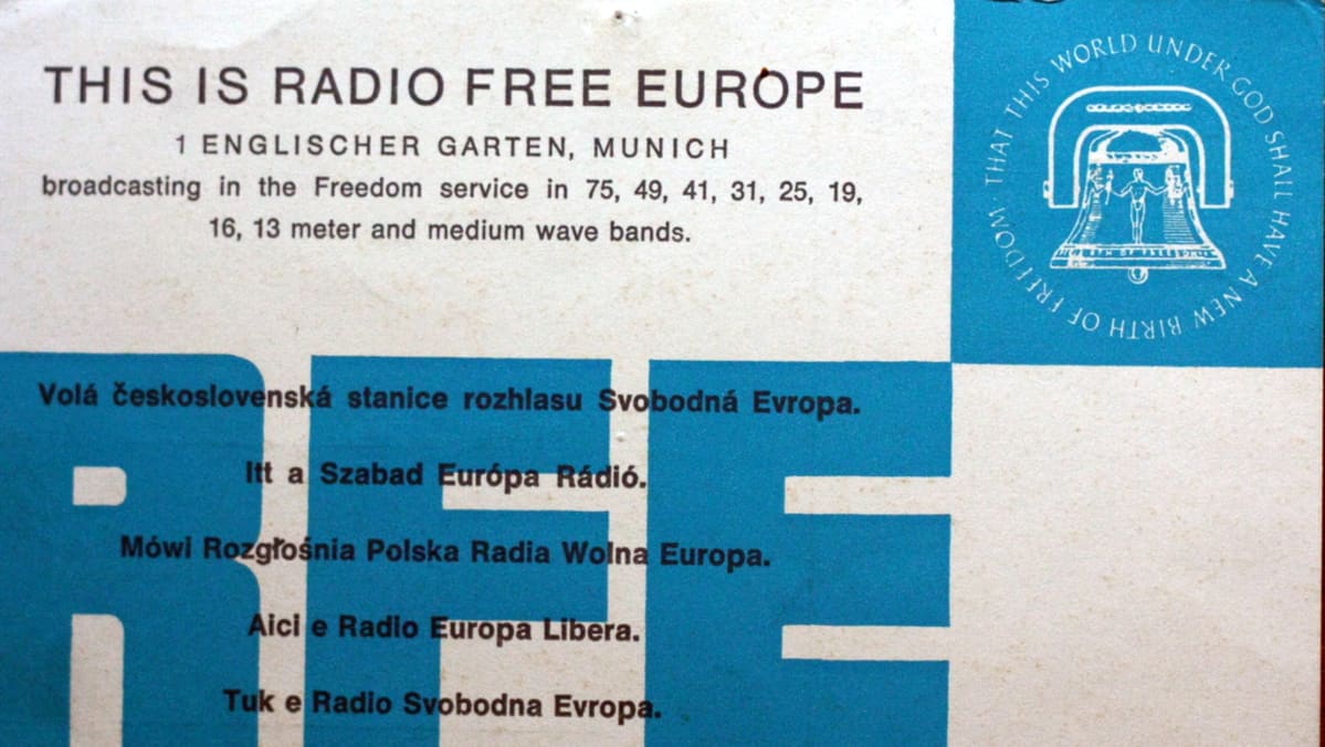 Radio Free Europe - radioaseman kuuntelijakortti 1970-luvulla