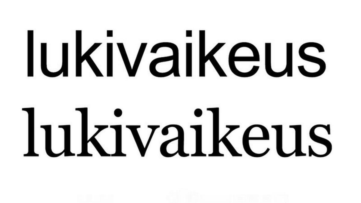 Ylempänä Arial ja alempana Georgia.