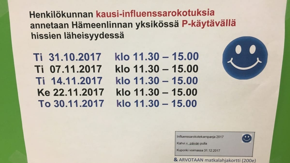 Influenssarokotusjuliste.