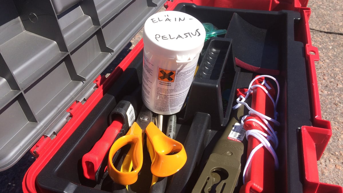 eläinpelastajien työkalupakki, Kymenlaakson pelastuslaitos, Kotka, eläinpelastus