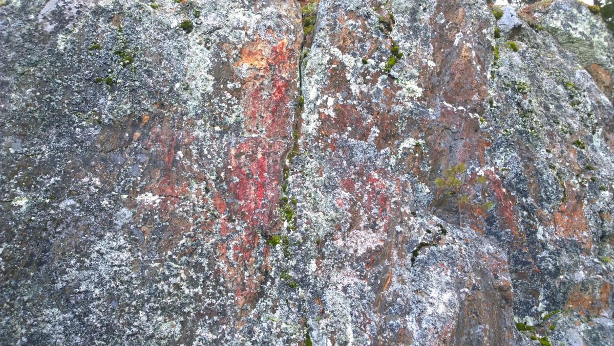 Ennestään tuntematon kalliomaalaus Leppävirran Pöyhönsaaressa.