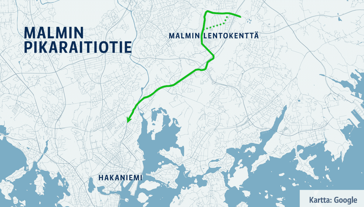 Malmin pikaraitiotiekartta