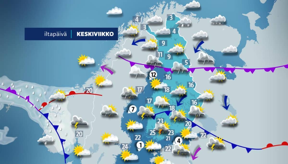 Keskiviikon sääkartta