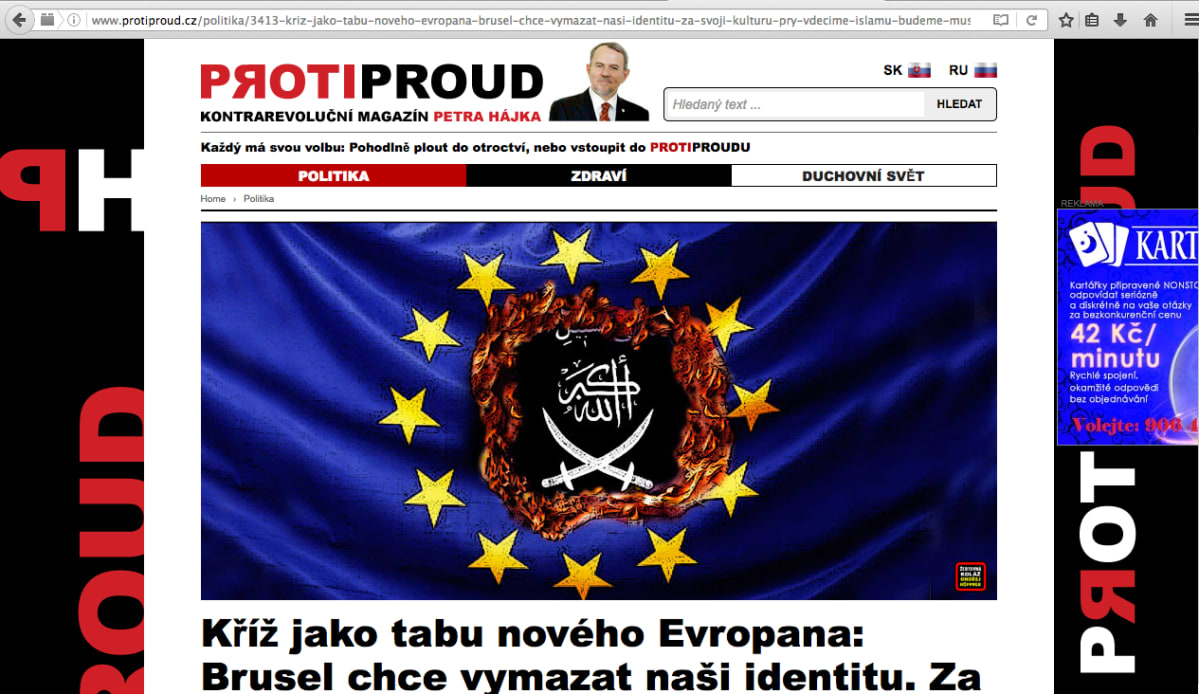 Tšekkiläinen Vastavirta-sivusto.
