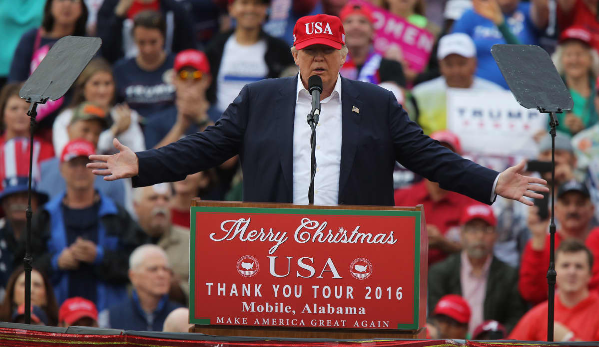 Donald Trump Alabamassa, Yhdysvalloissa 17. joulukuuta 2016.