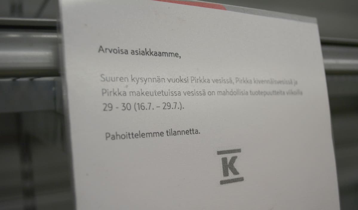 K-supermarket pahoittelee