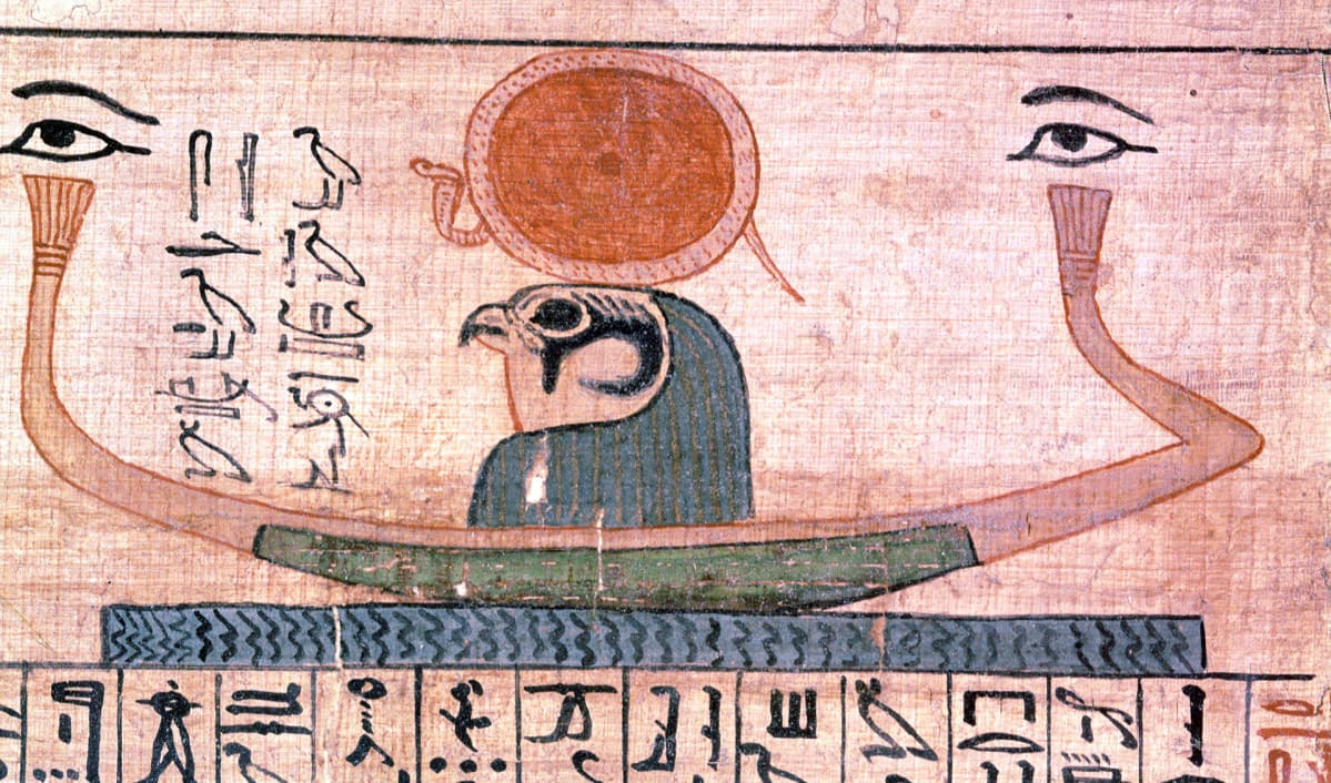 Horus-jumalasta kertova hieroglyfi.