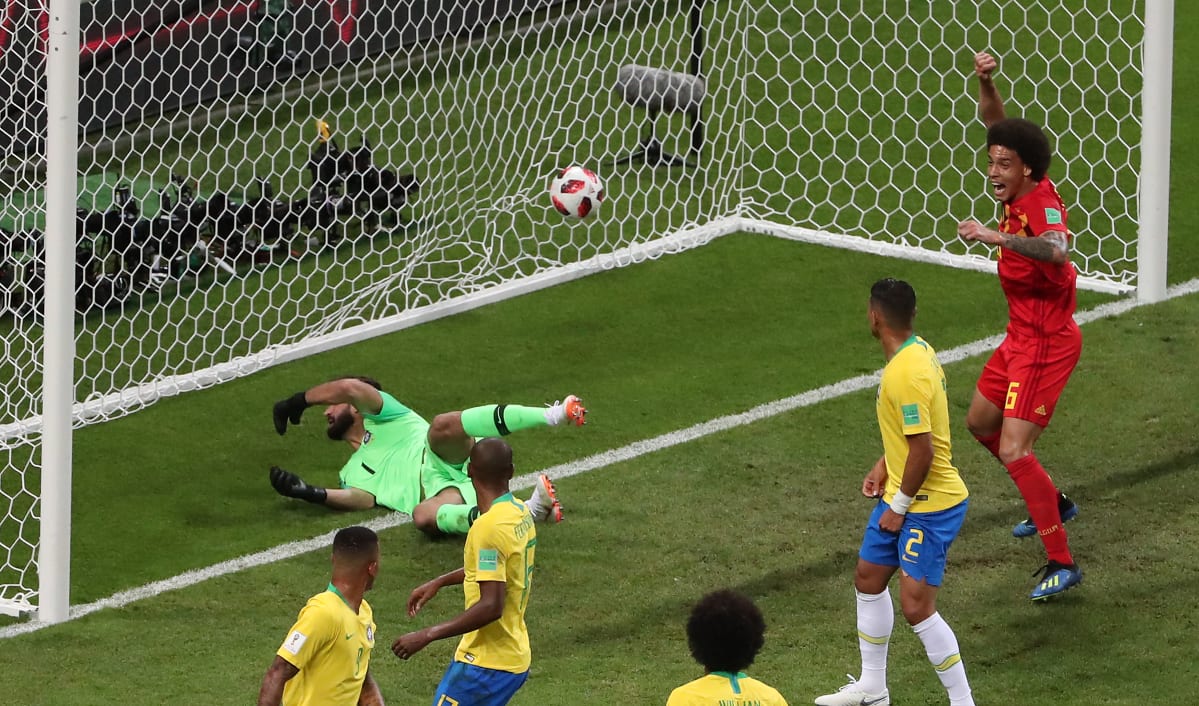 Brasilian oma maali Belgiaa vastaan.