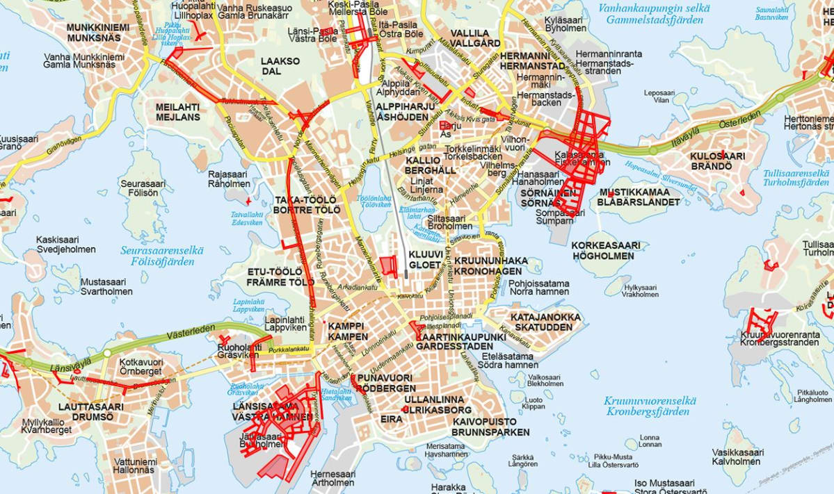 Helsingin katutyöt kartalla