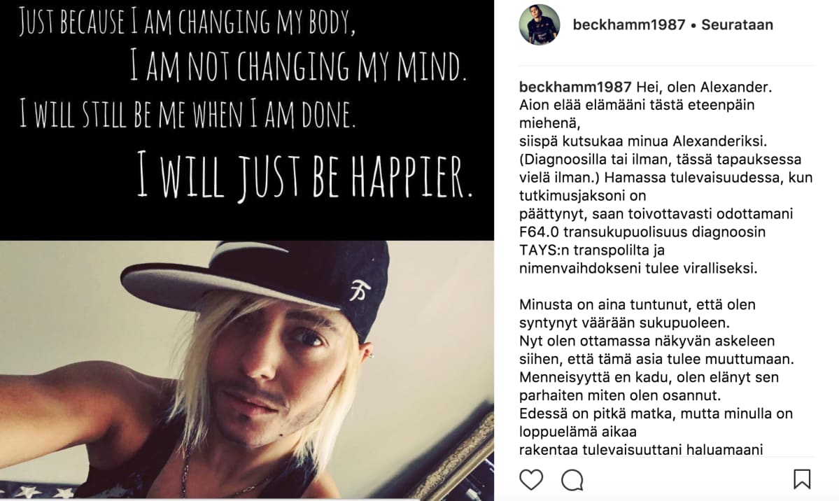 Alexander Saloranta Instagramissa
