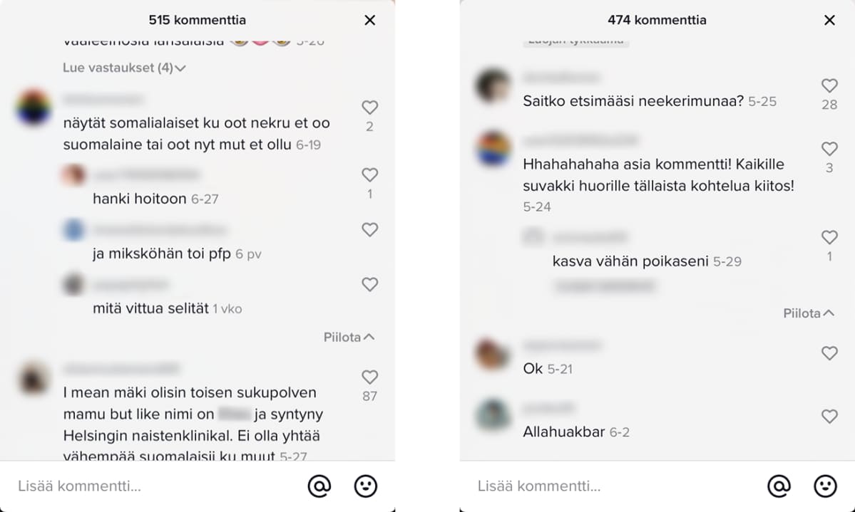 Kuvankaappaus Tiktok-palvelusta