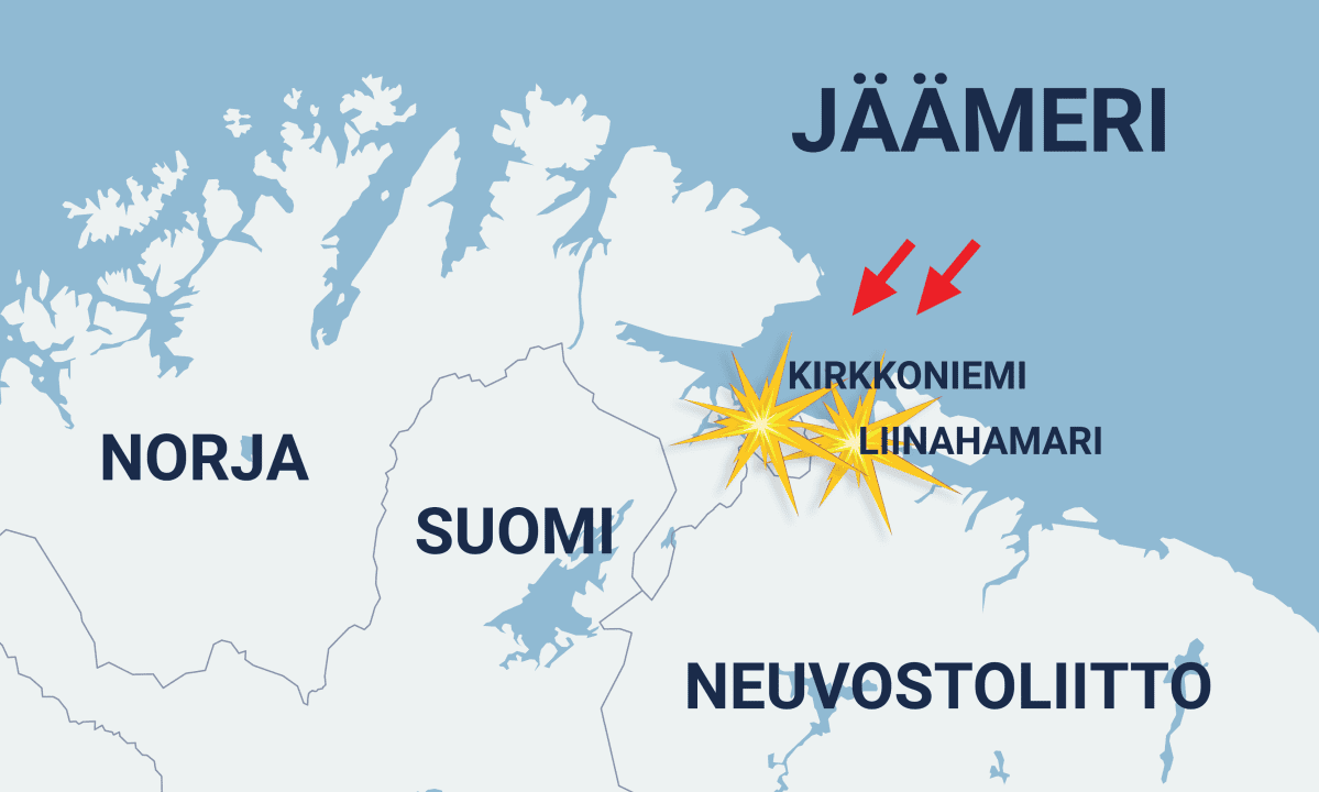 Liinahamarin ja Kirkkoniemen pommituksiin osallistuneet torpedopommittajat tuotiin paikalle lentotukialuksilla HMS Furious ja HMS Victorious.